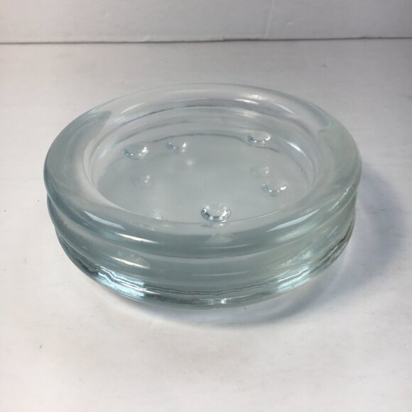 Glass Candle Plates 4.5" Wide Set 3 Pillar Votive - Picture 2 of 6